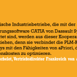 KEONYS und APRIORI verbünden sich im dienste der industrieunternehmen