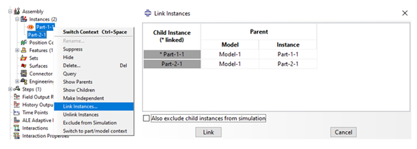 ABAQUS Link Instances