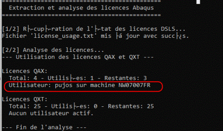 Contrôle des licences Abaqus DSLS